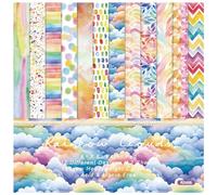 Papier Journal Scrapbooking, 6"x 6", 48 feuilles de papier à motifs recto simple arc-en-ciel coloré, teinture de halo aquarelle, arrière-plan d'album photo DIY, fabrication de cartes