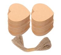 Papier Kraft Étiquettes avec Corde Présents Cœur 500 Pièces | Style Rustique Vintage, Surface Vierge à Écrire, pour Boîtes Présents et Emballages Alimentaires