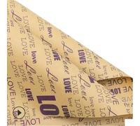 Papier Kraft Lot de 40 feuilles de papier cadeau kraft à fleurs, 50 x 75 cm, for loisirs créatifs, couverture de livre Pour L'artisanat Emballage Cadeau(Purple)