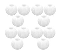 Papier Lanterne Ronde à Peindre 12 Pièces Pliable Blanche 25cm | Structure Métallique Légère, Surface Blanche à Décorer, Facile à Suspendre, pour Mariage et Noël