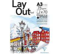 Papier Layout A3 - CLAIREFONTAINE - 42x29,7 cm - Blanc - Résistant à l'encre - 75 g
