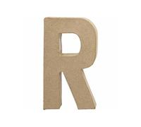 Creotime Lettre R en papier mâché 20,5 cm Marron G