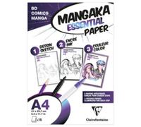 Clairefontaine Pochette Mangaka Essential Paper 94050C – A4 15 feuilles 3 papiers manga assortis