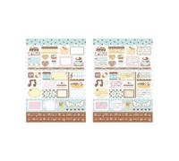 Papier mémo découpable pour bordures, Thin Mint Angelic | 30 feuilles avec 2 motifs imprimés, motifs de couleurs, bordures superposées, pour arrière-plans de