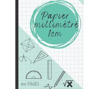 Papier millimétré 1cm: Cahier de papier quadrillé , math, physique, 100 pages, 8,5x11, finition mat.