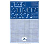 Papier millimétré A3 - CANSON - Bloc de 50 feuilles - Format A3 29,7 x 42 cm - Quadrillage 1 mm - Papier blanc lisse