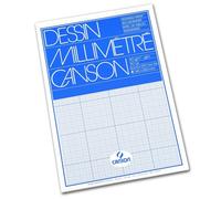 Papier millimétré Canson A4 90 g/m² - Bloc 50 feuilles, quadrillage bleu 1 mm
