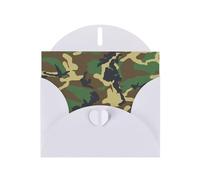 Papier nacré avec enveloppes Motif camouflage militaire Vert 10,2 x 15,2 cm