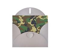 Papier nacré avec enveloppes Motif camouflage militaire Vert 10,2 x 15,2 cm