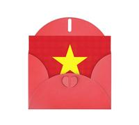 Papier nacré avec motif drapeau vietnamien, cadeau pour cartes d'anniversaire avec feuille d'accessoires, carte de notes, enveloppe
