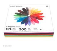 Papier origami 20 x 20 cm - 20 couleurs - 200 feuilles