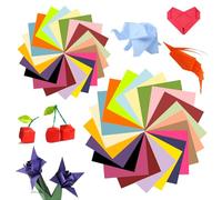 Papier Origami 200 Feuilles - 20x20 cm et 15x15 cm - 20 Couleurs Vives Double Face - Kit pour Enfant et Adulte