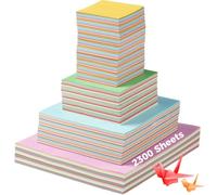 Papier origami 2300 feuilles, papier couleur recto verso pour DIY, scrapbooking, loisirs créatifs et travaux scolaires, pliage facile pour enfants, adultes et débutants, 10 couleurs, 4 formats
