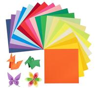 Papier origami 240 feuilles, 20 couleurs vives 80 g/m² 15 × 15 cm Papier coloré recto verso 6 pouces Papier carré pliable pour projets d'artisanat scolaire bricolage enfants adultes
