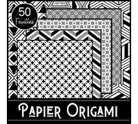 Papier Origami: Carnet de 50 feuilles format 21 cm x 21cm (5 modèles x 10 feuilles) - Papier de qualité 90g/m² - Enfants et adultes - Thème Géométrique