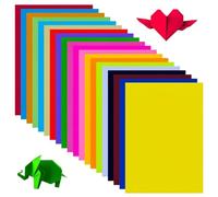 Papier Origami Coloré 100 Feuilles, 20 Couleurs Vives, A4 papier Coloré Papier Double Face Origami Pastel, pour Adultes, Bricolage Arts and Crafts Projets colorés