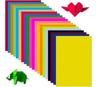 Papier Origami Coloré 200 Feuilles, 20 Couleurs Vives, A4 papier Coloré Papier Double Face Origami Pastel, pour Adultes, Bricolage Arts and Crafts Projets colorés