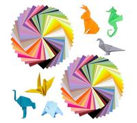Papier Origami Enfant 200 Feuilles - Papier Origami 15 cm x 15cm 50 Couleurs Vives - Double Face Origami Enfant - Kit Feuille Couleur pour Enfant loisirs créatifs adultes