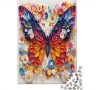 Papier Papillon coloré 1000 Pièce Carton Extra Épais Jeu De Puzzle Adolescents Fans 12-18 Ans Entraînement du Cerveau Décoration Murale Le 70x50cm/1000pcs