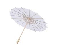 Papier Parapluie Blanc Chinoise Ombrelle Chinoise Fait à La Main en Tissu Parasol Decoratif Accessoires pour Danse Mariage écoration Parapluie de mariée Photographie Accessoire (20cm)