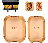 Papier parchemin pour friteuse à air, papier de cuisson compatible avec Moulinex EZ 901820 5,2/3,1 L, Série 3000,Cecotec 5,5/3,5L 100pcs set