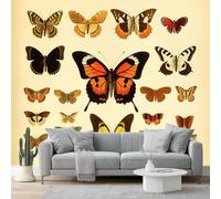 Papier Peint 300 x 210 cm Papier Peint Intissé Rétro Spécimen de papillon Texture Papiers Peints Panoramique Pour Salon Chambre Chambre D'Enfant Décoration couleur imprimé Mural