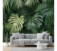 Papier peint 300 x 210 cm Revêtement mural décoration pour chambre salon cuisine - Design unique et moderne Jungle tropicale à dos de tortue papier peint non tissé Couleurs froides vertes