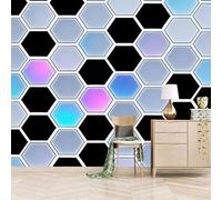 papier peint 3d 250x370cm Géométrie Du Diamant Noir Rose papier peint isolant thermique Toile artistique 3D sans couture, idéale pour chambre ou espace de travail créatif EB24-736