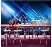 Papier Peint 3D Abstrait Bleu Musique Danse Lumières Colorées | Facile à Installer Cette Décoration Luxueuse Est Idéale Pour un Bureau Salon une Chambre ou Mur Derrière le TV-300cm×210cm