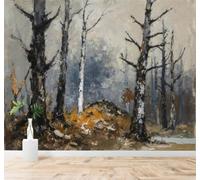 Papier Peint 3D Abstrait Encre De Chine Forêt Brume Paysage D'Automne | Autocollants Décoratifs Haut de Gamme Adaptés à Tous les Murs Des Restaurants Canapés Salons et Chambres Coucher-400cm×280cm