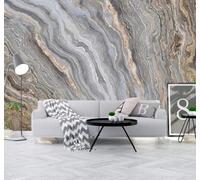 Papier Peint 3D Abstrait Motif Pierre Doré Imitation Marbre Paysage | Facile à Installer Cette Décoration Luxueuse Est Idéale Pour un Bureau Salon une Chambre ou Mur Derrière le TV-150cm×105cm