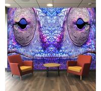 Papier Peint 3D Animal Caméléon Motif Symétrique, Papier Peint Polyester Autoadhésif pour Salon Chambre à Coucher Salle de Détente Escalier Hall, Décor Murale Facile à Décoller et Coller