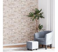 Papier peint 3D aspect de pierre gris beige 10x0,53 m non tissé