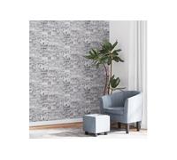 Papier peint 3D aspect de pierre gris marron 10x0,53m non tissé