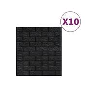 vidaXL Papier peint 3D autoadhésif Briques 10 pcs Noir