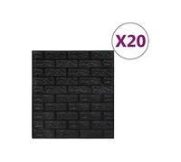 Papier peint 3D autoadhésif Briques 20 pcs Noir