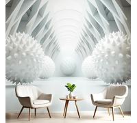 Papier Peint 3D Blanc Chambre Sphère 450X300Cm Poster Geant Mural Panoramique Peinture Murale Interieur Géométrique Minimaliste Pour Salon Chambre À Coucher D'Enfant Maison Décoration