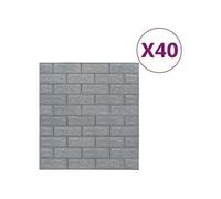 Papier peint 3D - - Briques - Anthracite - 40 pcs - Adhésif - Imitation pierre