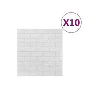 Papier peint 3D - - Briques - Autocollant - Blanc - 70 x 77 cm - 10 pcs