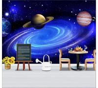 Papier Peint 3D Caricature Esthétique Bleu Ciel Étoilé Planète | Facile à Installer Cette Décoration Luxueuse Est Idéale Pour un Bureau Salon une Chambre ou Mur Derrière le TV-350cm×256cm