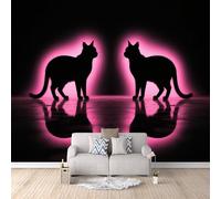 Papier Peint 3D Chaton Drôle, Papier Peint Enfant Animal Violetélève Le Style De Votre Maison Transforme Votre Pièce Cache Les Imperfections Du Mur Collez Directement Sur Le Mur Écologique 200X140cm