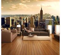 Papier Peint 3D Classique Architecture Urbaine Coucher De Soleil Paysage | Facile à Installer Cette Décoration Luxueuse Est Idéale Pour un Bureau Salon une Chambre ou Mur Derrière le TV-150cm×105cm