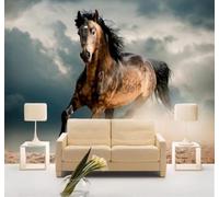 Papier Peint 3D Classique Minimaliste En Relief Au Galop Cheval | Facile à Installer Cette Décoration Luxueuse Est Idéale Pour un Bureau Salon une Chambre ou Mur Derrière le TV-250cm×170cm