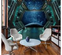 Papier Peint 3D Créatif Cool Vaisseau Spatial Ciel Étoilé Planète | Facile à Installer Cette Décoration Luxueuse Est Idéale Pour un Bureau Salon une Chambre ou Mur Derrière le TV-400cm×280cm
