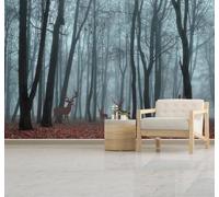Papier Peint 3D Créatif En Relief Forêt Élan Art | Facile à Installer Cette Décoration Luxueuse Est Idéale Pour un Bureau Salon une Chambre ou Mur Derrière le TV-200cm×140cm