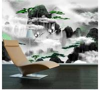 Papier Peint 3D Créatif Encre Paysage Pin Paysage | Facile à Installer Cette Décoration Luxueuse Est Idéale Pour un Bureau Salon une Chambre ou Mur Derrière le TV-250cm×170cm