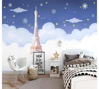 Papier Peint 3D Créativité Dessins Animés Romantisme Ciel Étoilé Tour | Facile à Installer Cette Décoration Luxueuse Est Idéale Pour un Bureau Salon une Chambre ou Mur Derrière le TV-430cm×300cm