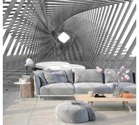 Papier Peint 3D Créativité Gris Géométrie Architecture Espace Élargi | Facile à Installer Cette Décoration Luxueuse Est Idéale Pour un Bureau Salon une Chambre ou Mur Derrière le TV-250cm×170cm
