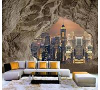 Papier Peint 3D Créativité Grotte Mur De Pierre Architecture Urbaine Vue | Facile à Installer Cette Décoration Luxueuse Est Idéale Pour un Bureau Salon une Chambre ou Mur Derrière le TV-150cm×105cm