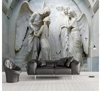 Papier Peint 3D Créativité Relief Ange Sculpture Art | Facile à Installer Cette Décoration Luxueuse Est Idéale Pour un Bureau Salon une Chambre ou Mur Derrière le TV-430cm×300cm